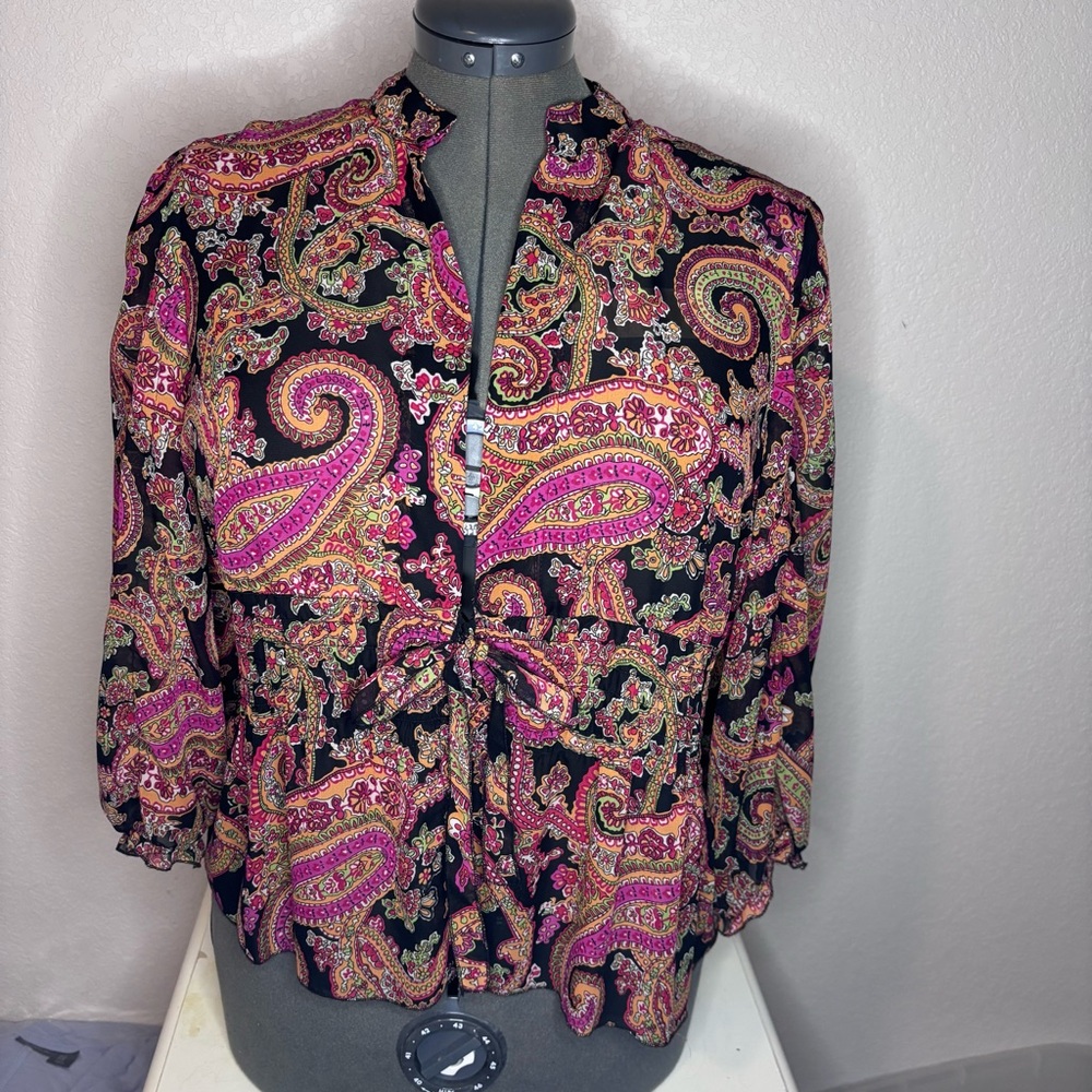 Coldwater Creek Multicolor Paisley Top